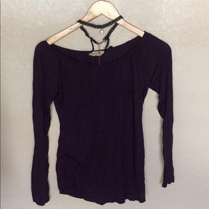 Purple off the shoulder Blouse with Choker